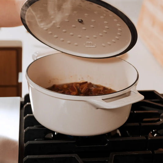MADE IN Enameled Cast Iron 5.5 qt. Round Dutch Oven - Antique White