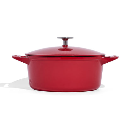 MADE IN Enameled Cast Iron 5.5 QT. Round Dutch Oven - Red