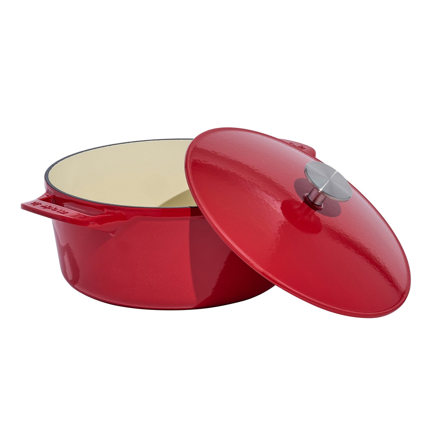 MADE IN Enameled Cast Iron 5.5 QT. Round Dutch Oven - Red