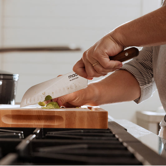 MADE IN  7" Santoku Knife-Truffle Black