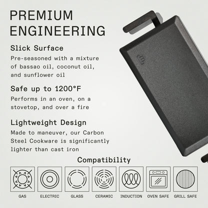 MADE IN Carbon Steel Griddle (Seasoned)