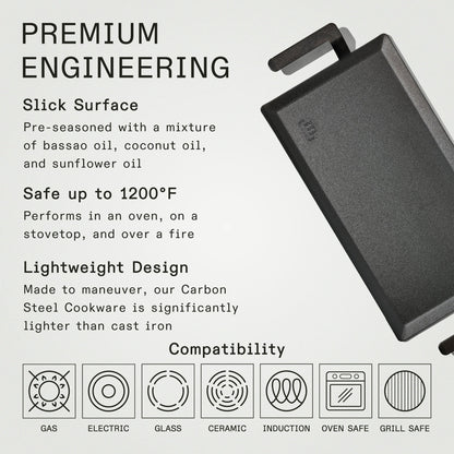 MADE IN Carbon Steel Griddle (Seasoned)