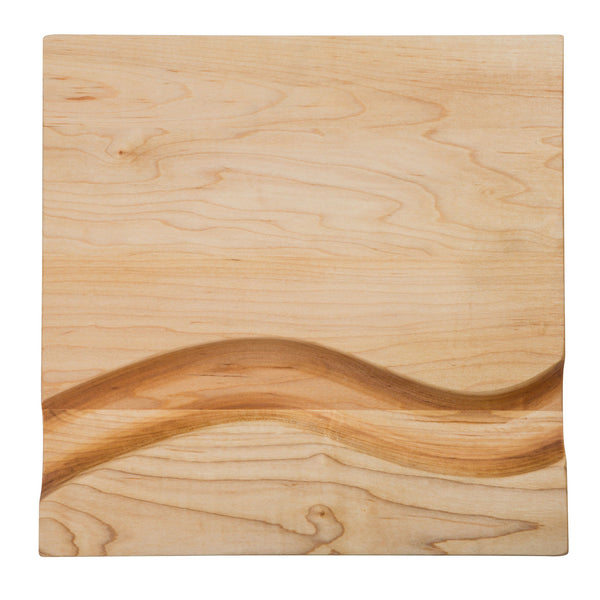 Maple Square Cheese Board With Cracker Groove-12 1/4