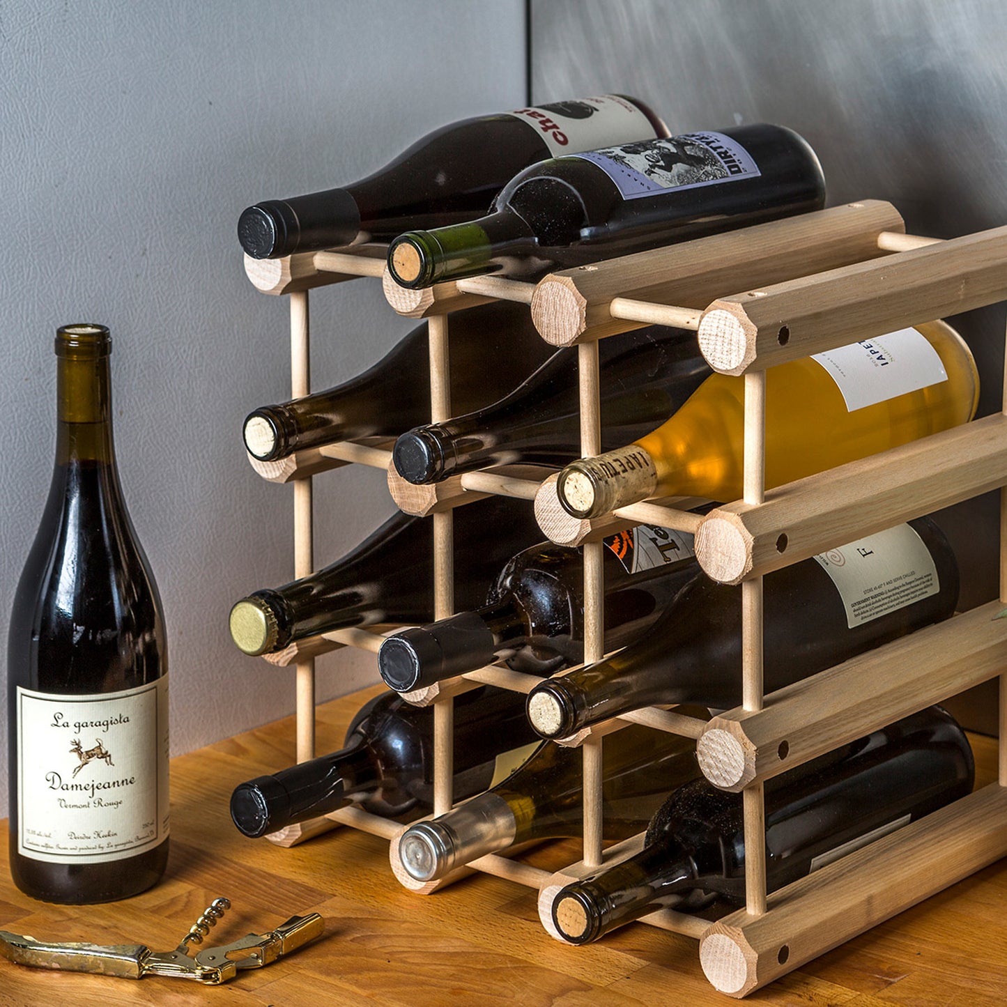 12 Bottle Wooden Ash Modular Wine Rack