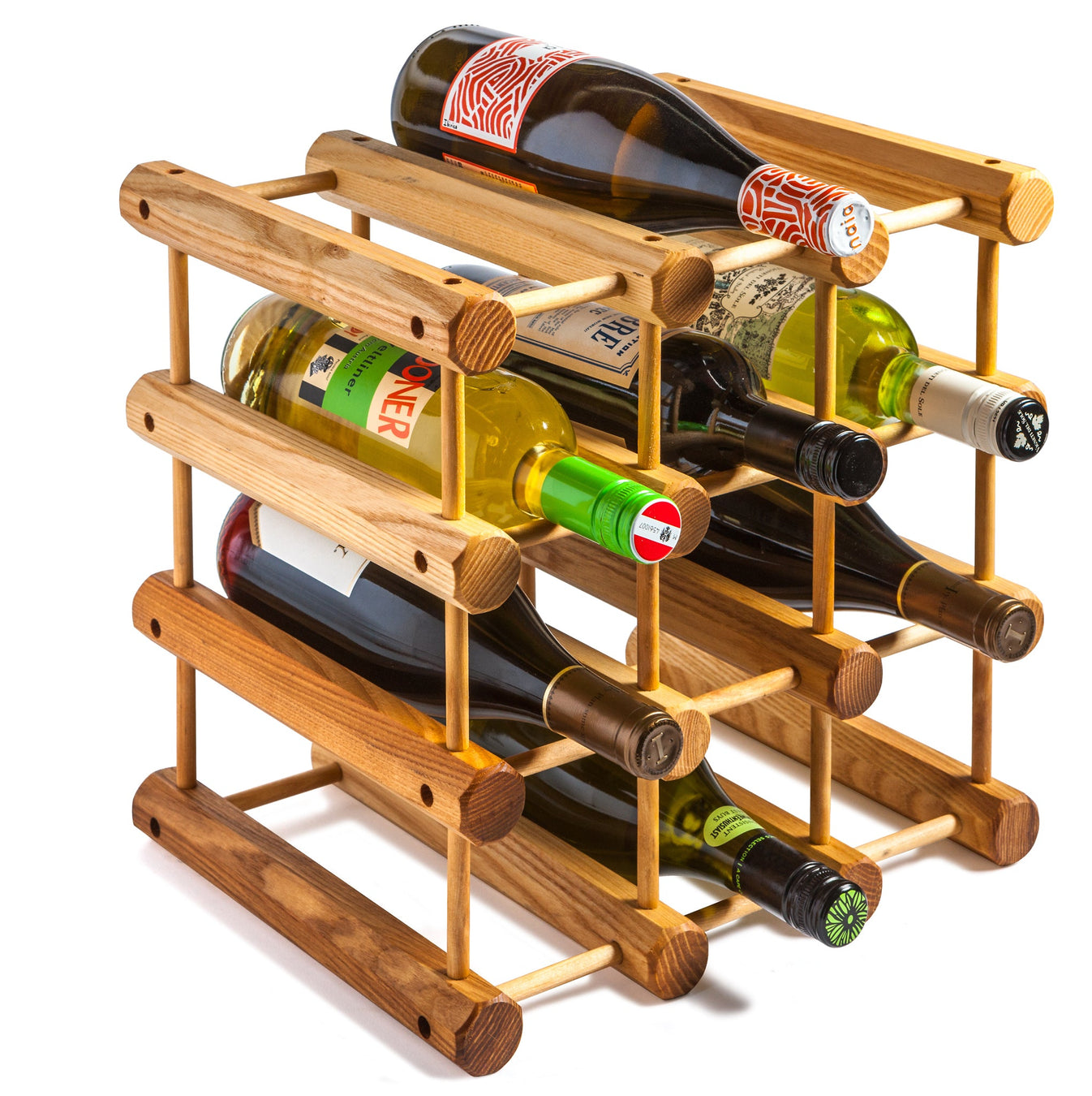 12 Bottle Wooden Ash Modular Wine Rack JK Adams