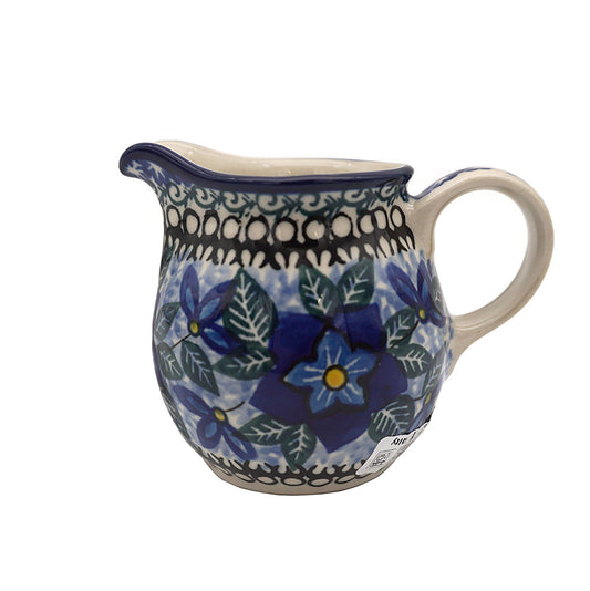 Polish Pottery Unikat Creamer-Blue Flower