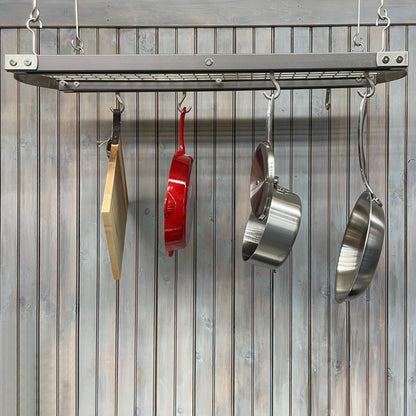Maple Hanging Oval Pot Rack-39" x 13"