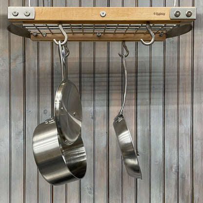 Maple Hanging Oval Pot Rack-24" x 13"