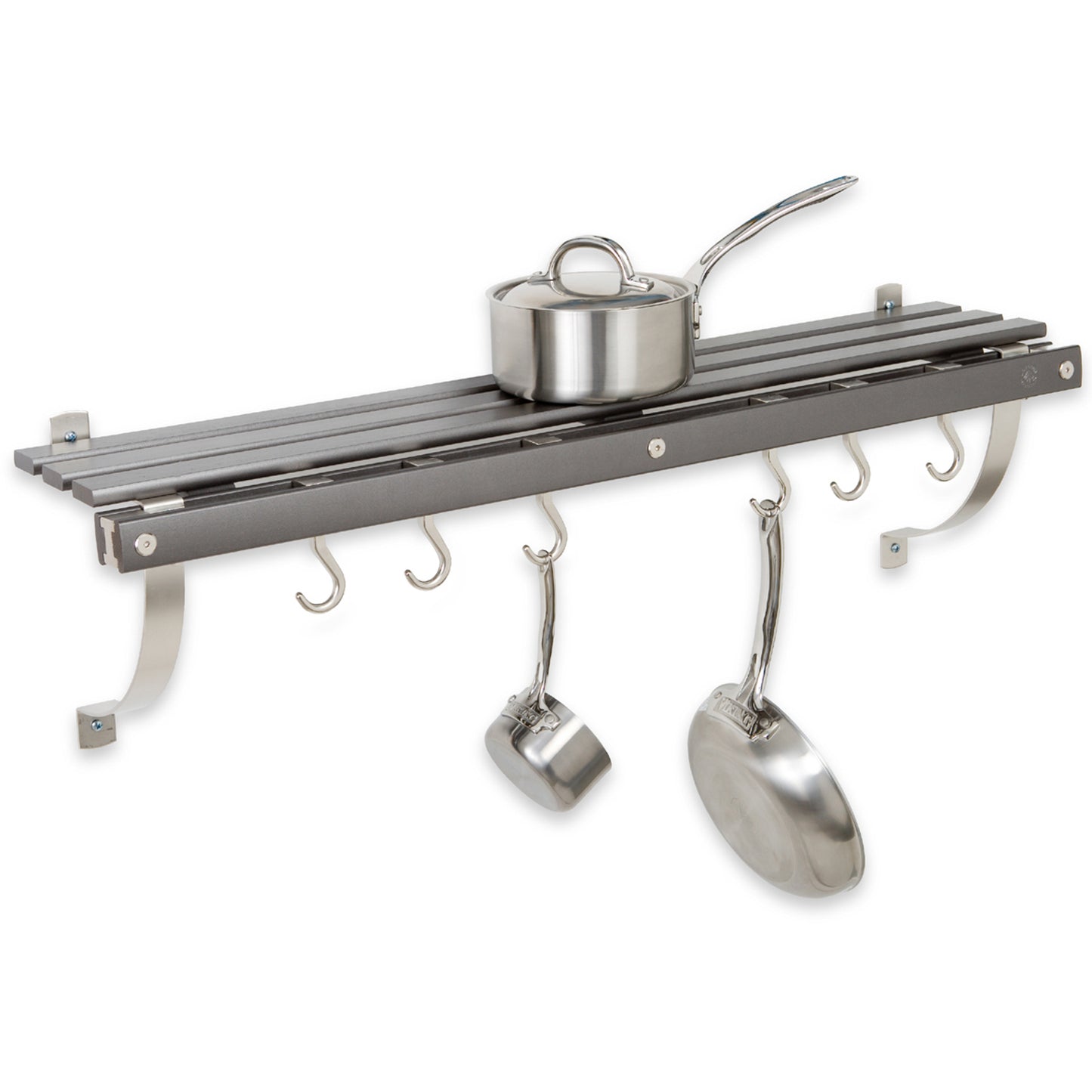 Gray Maple Wall Mounted Pot Rack