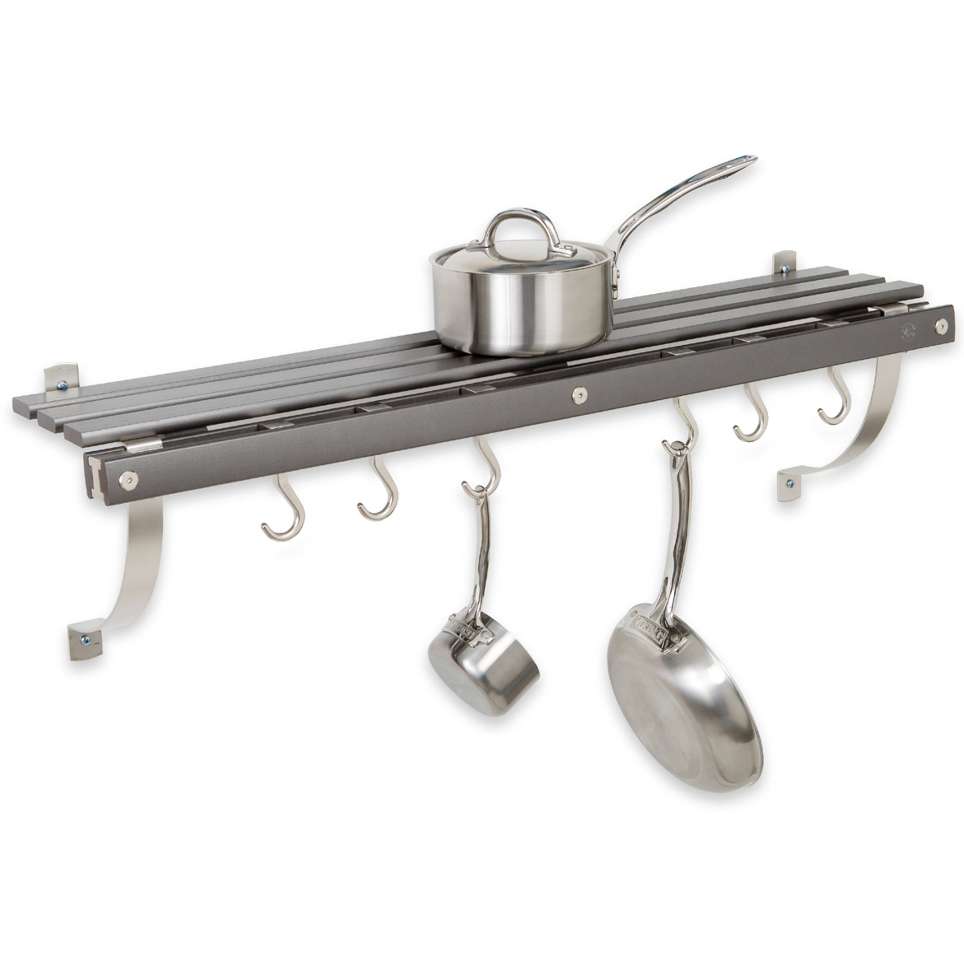 J.K. Adams Grey Wall Mounted Pot Rack + Reviews