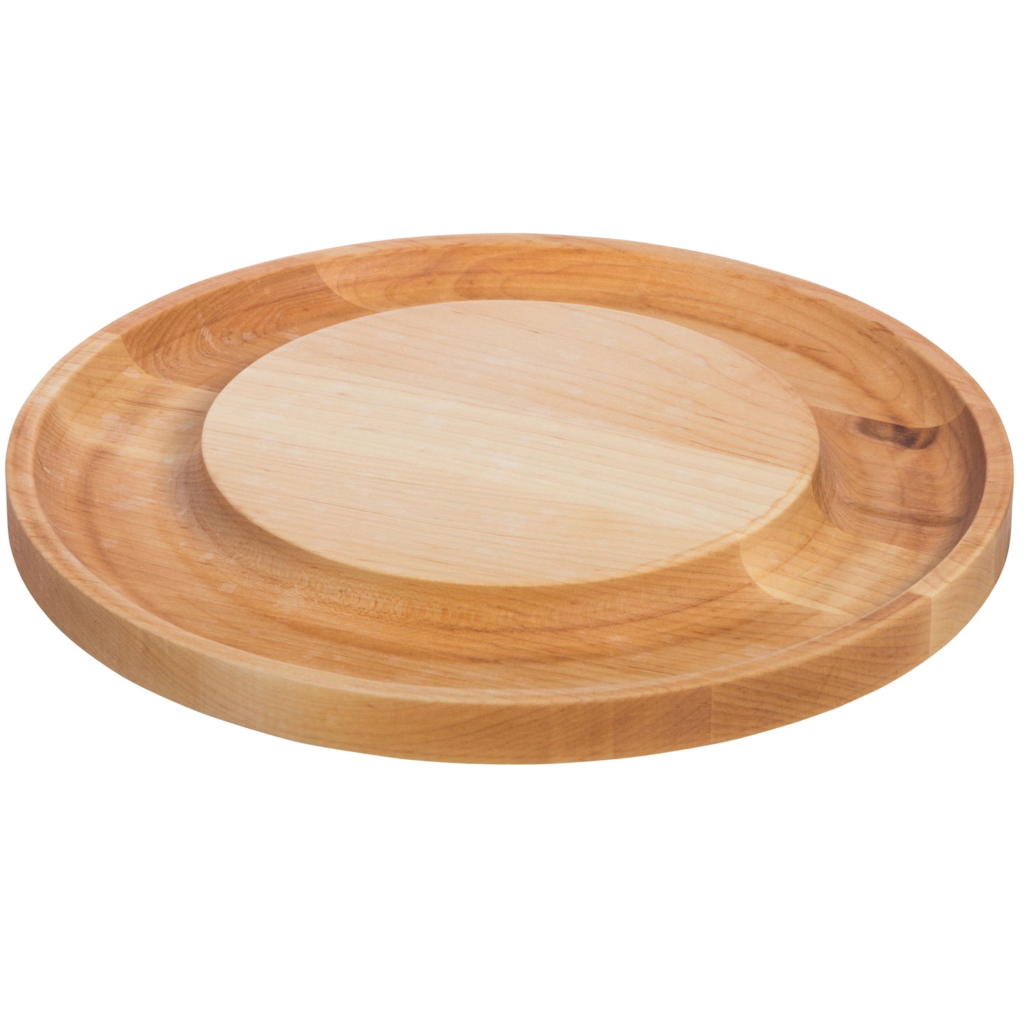 Maple Round Cheese Board with Cracker Groove-12"
