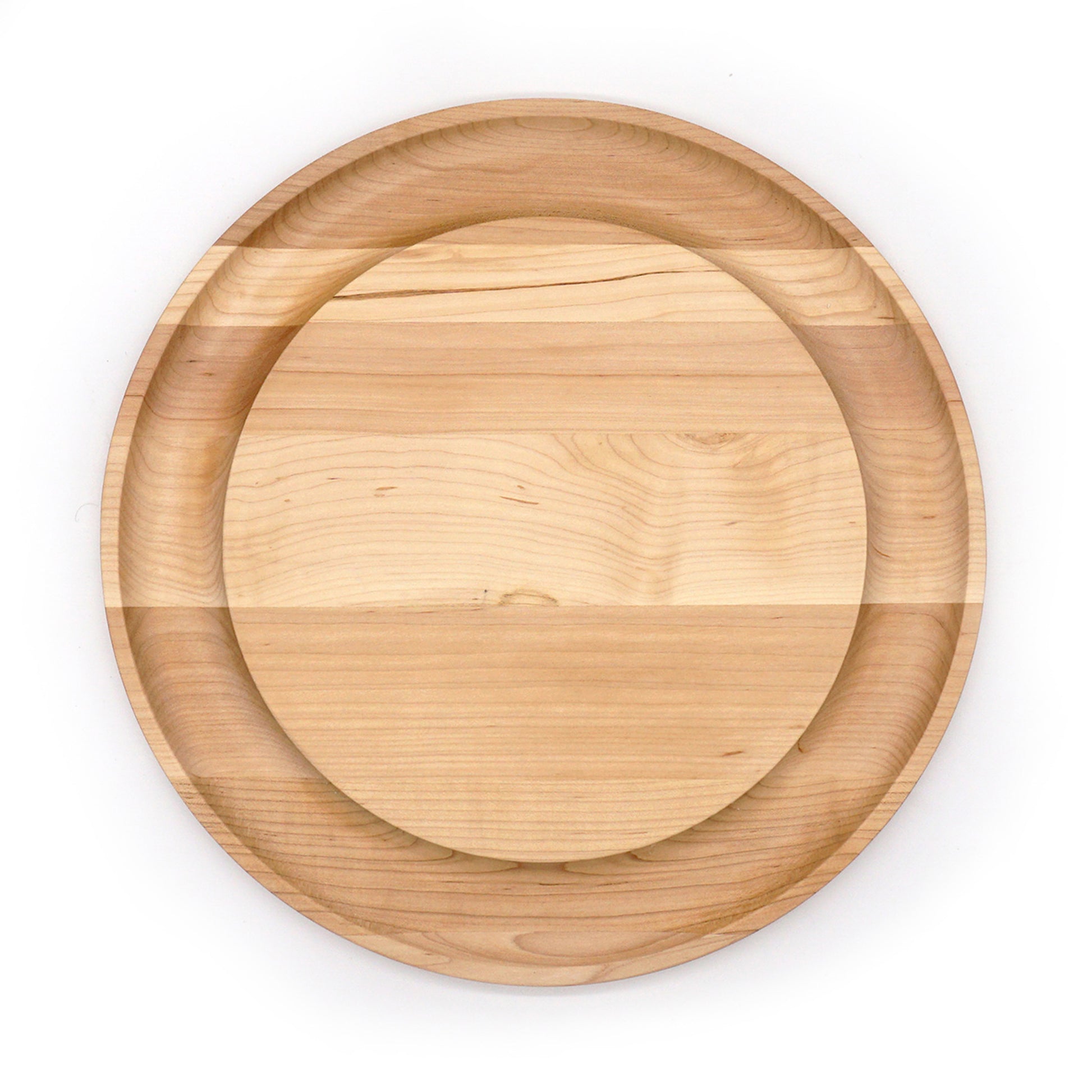Maple Round Cheese Board With Cracker Groove-16"