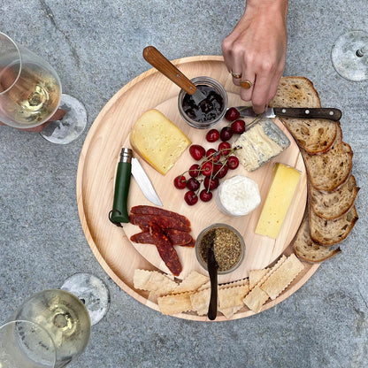 Maple Round Cheese Board With Cracker Groove-16"