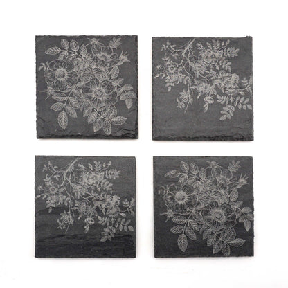 Slate Coasters-Wild Roses