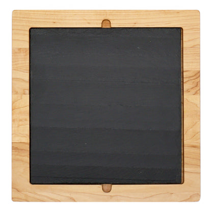 Maple Serving Tray with Slate Insert-14 3/4" x 14 3/4"