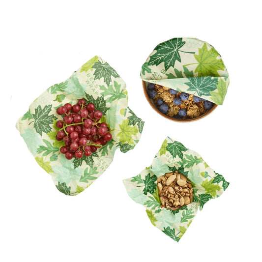 Bees wrap 3 pack to wrap nuts, grapes and granola.