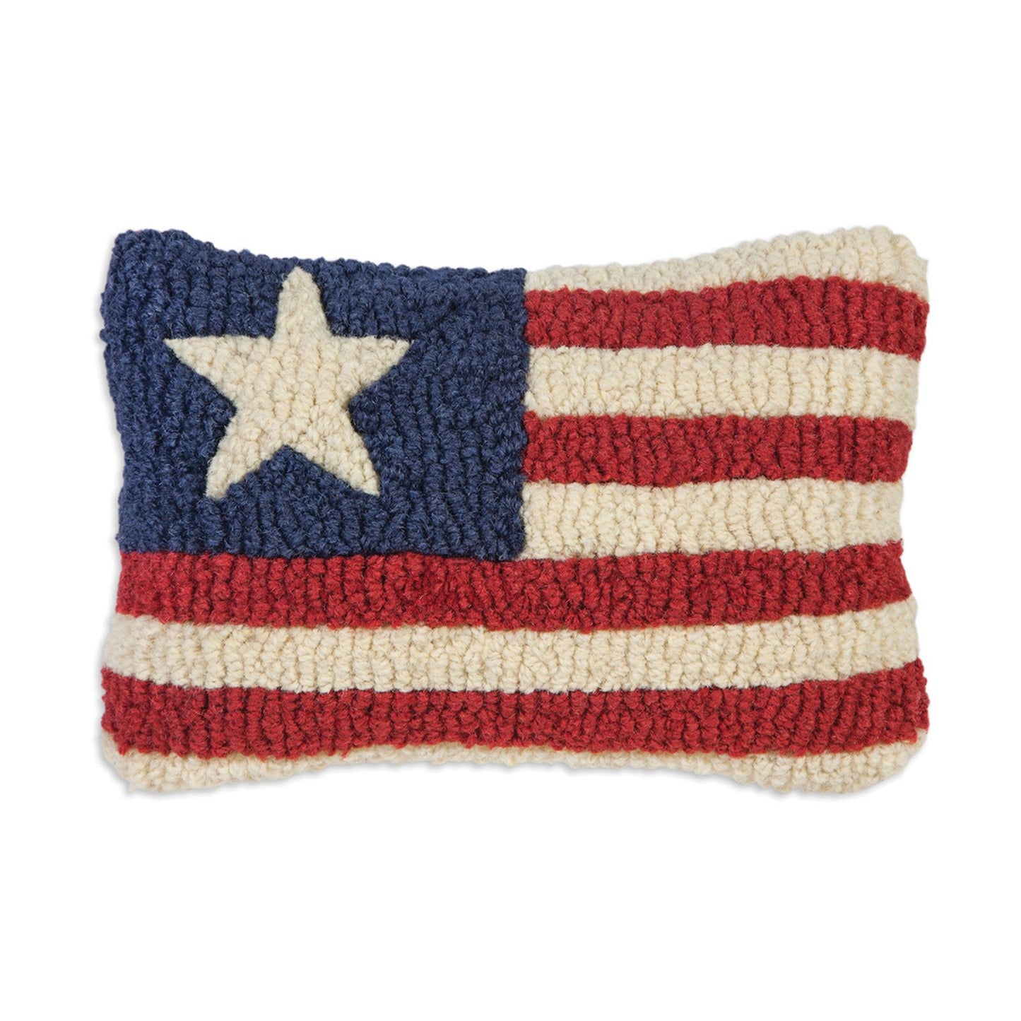 Stars & Stripes Small Hooked Wool Pillow