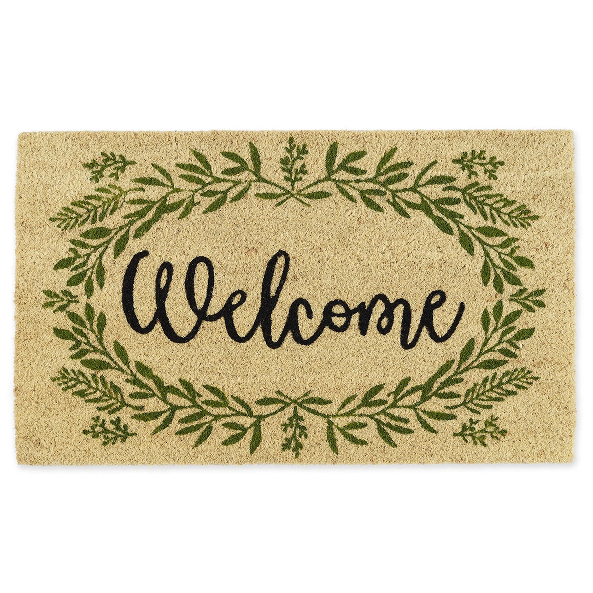 Greenery Welcome Coir Doormat