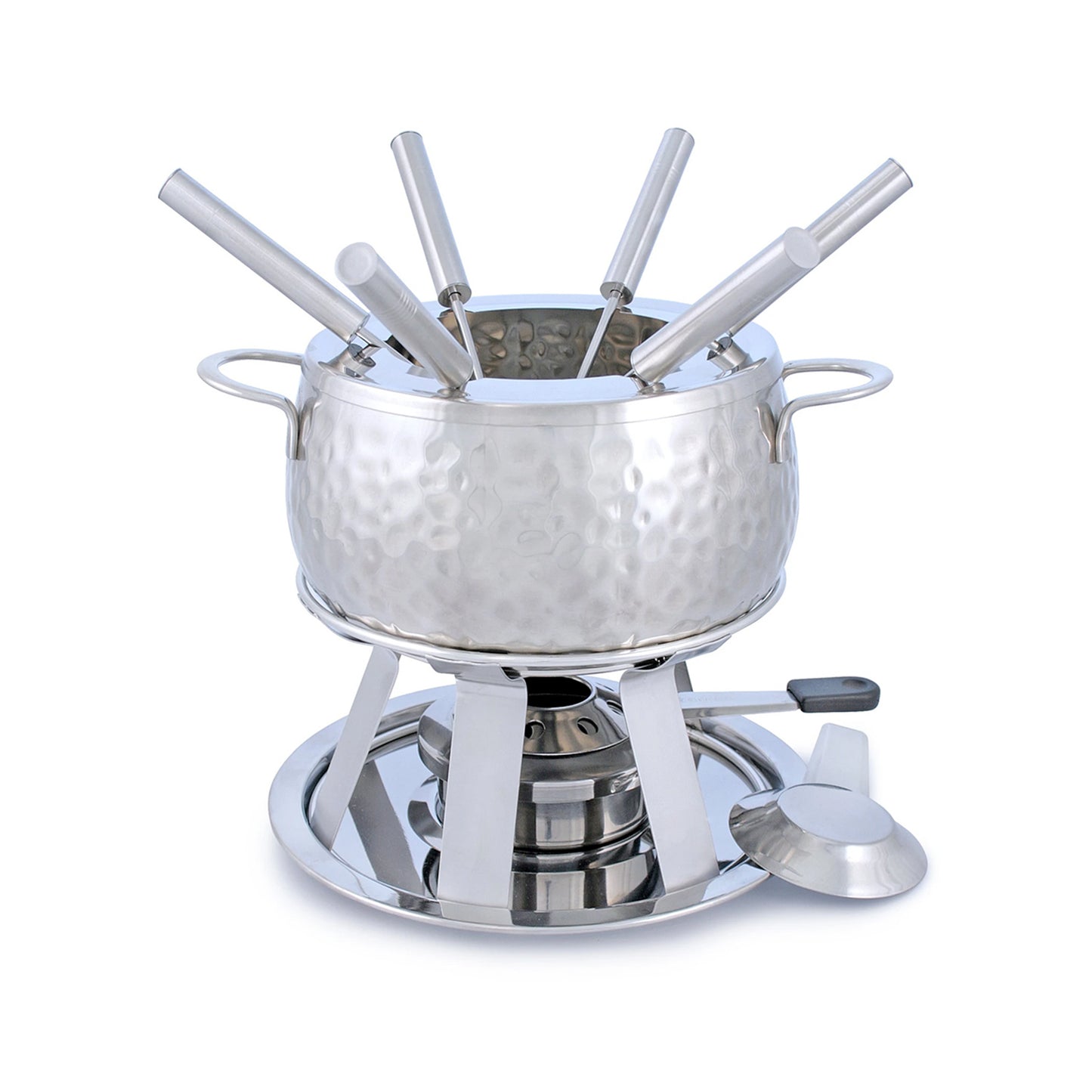 Hammered Stainless Steel Fondue Pot
