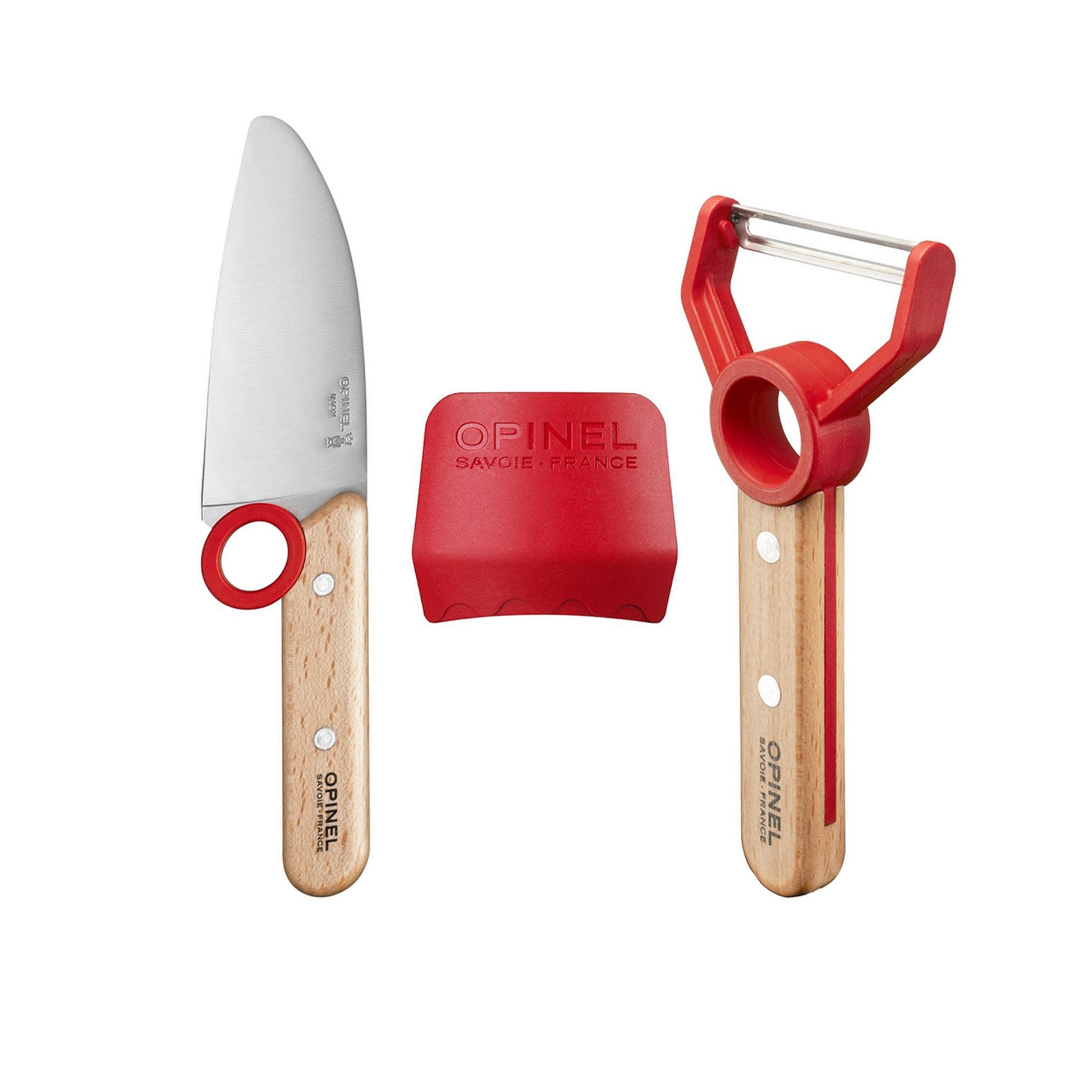 Opinel Kitchen Knife Set, 4 Color Sets, Beechwood Handles