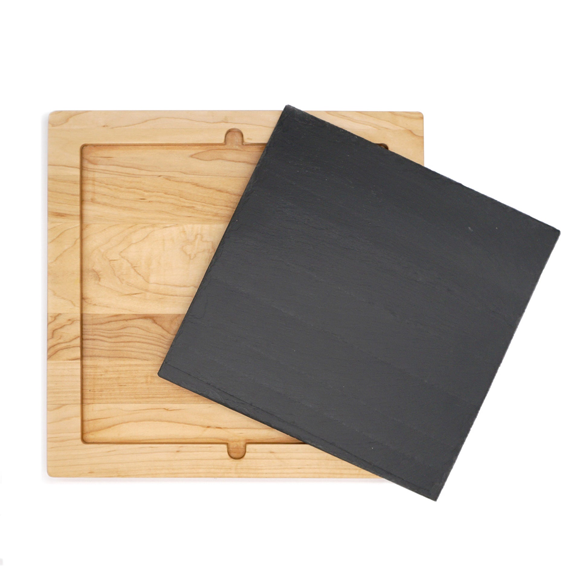 Maple Serving Tray with Slate Insert-14 3/4" x 14 3/4"