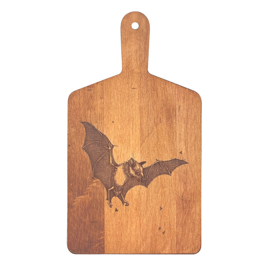 Laura Zindel Artisan Maple Rectangle Handled Serving Board - Bat