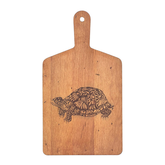 Laura Zindel Artisan Maple Rectangle Handled Serving Board -Box Turtle