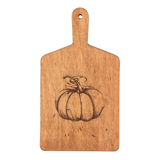 Laura Zindel Artisan Maple Rectangle Handled Serving Board - Ghost Pumpkin