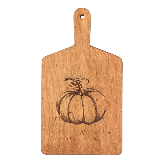 Laura Zindel Artisan Maple Rectangle Handled Serving Board - Ghost Pumpkin