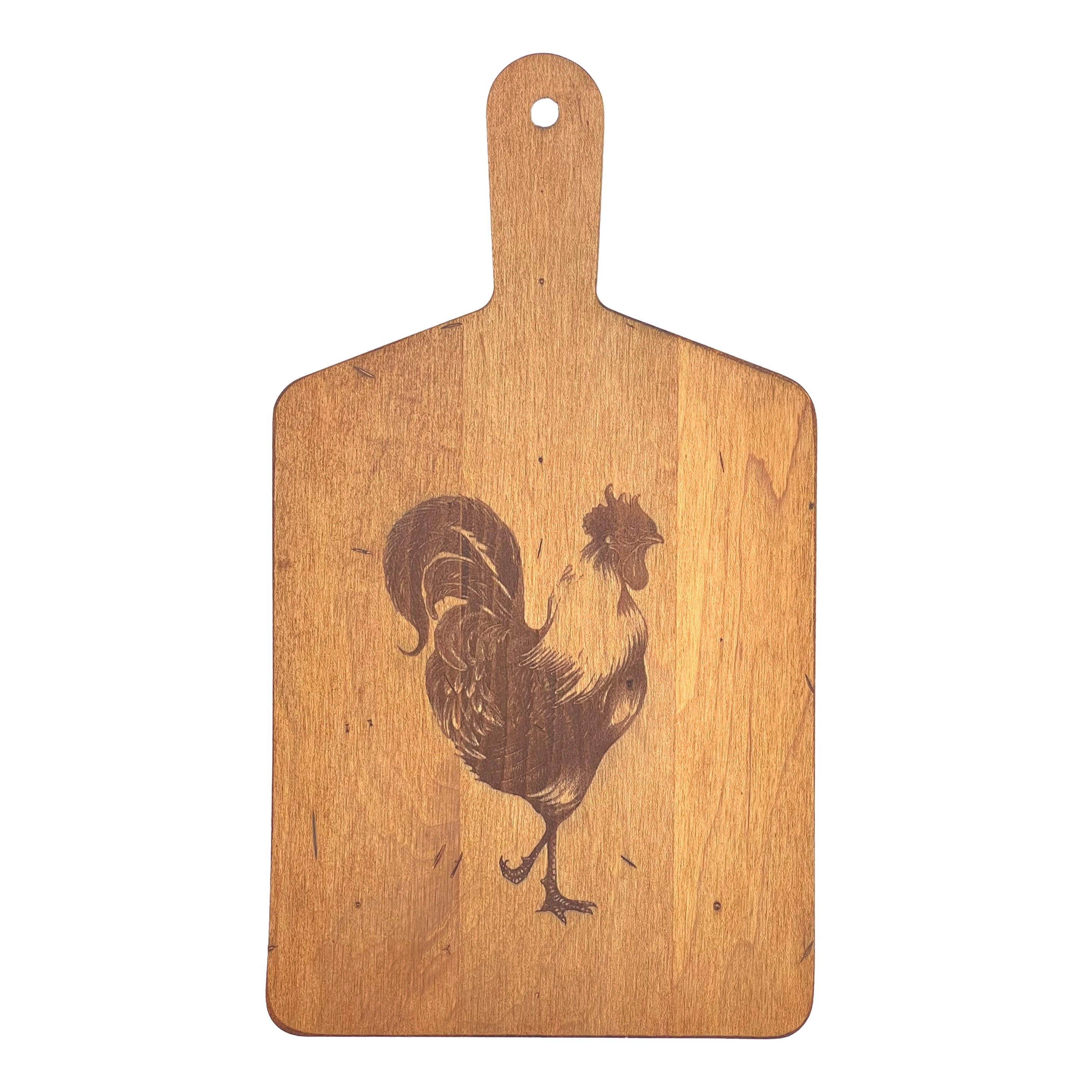 Laura Zindel Artisan Maple Rectangle Handled Serving Board-Rooster | JK ...