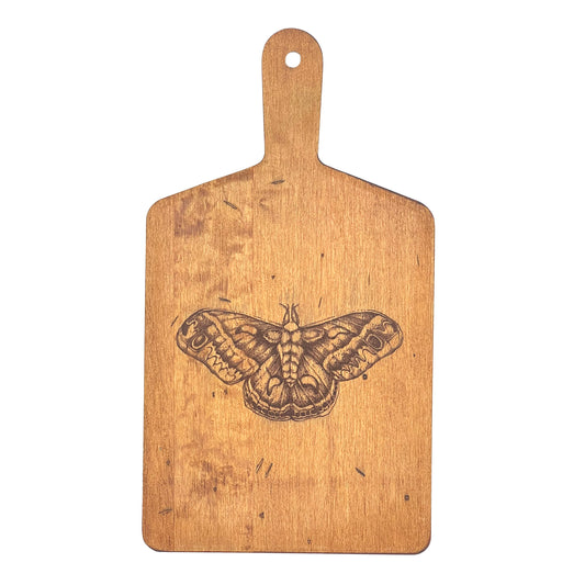 Laura Zindel Artisan Maple Rectangle Handled Serving Board - Silk Moth