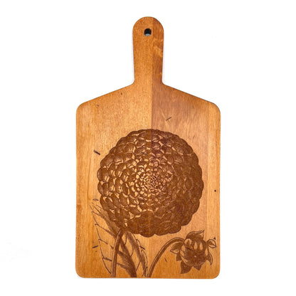 Artisan Maple Rectangle Handled Serving Board - Vintage Dahlia