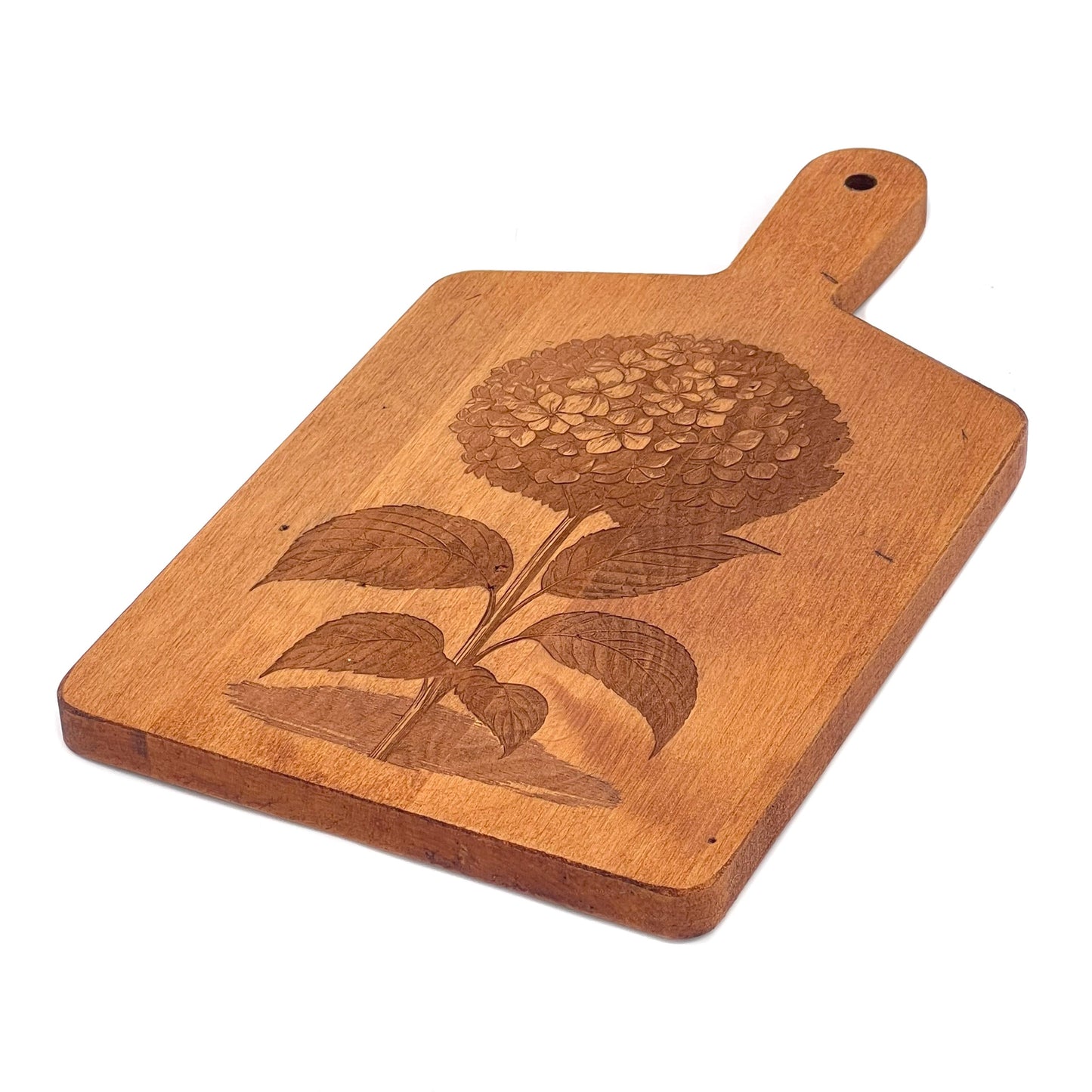 Artisan Maple Rectangle Handled Serving Board - Vintage Hydrangea