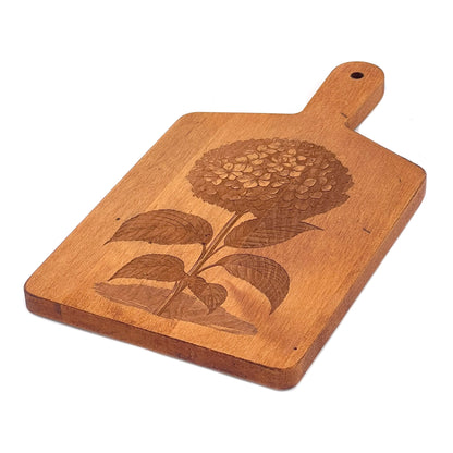 Artisan Maple Rectangle Handled Serving Board - Vintage Hydrangea