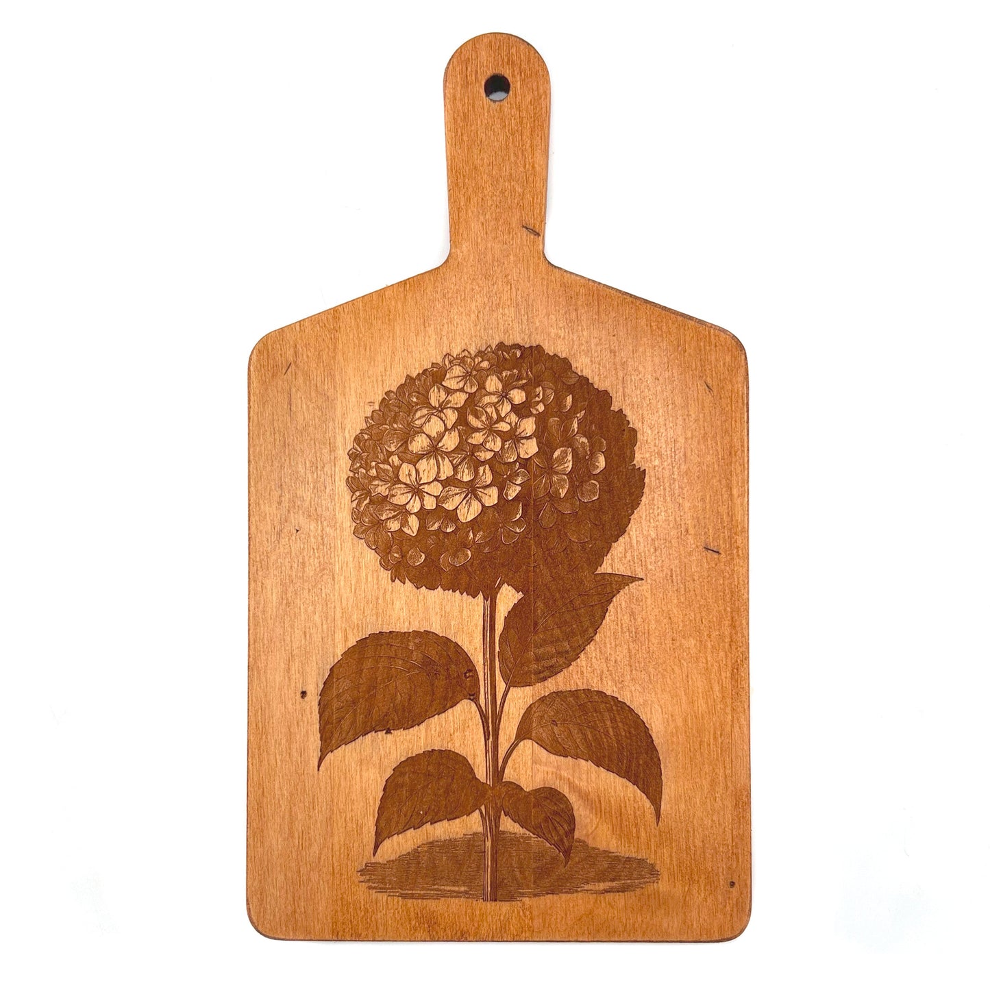 Artisan Maple Rectangle Handled Serving Board - Vintage Hydrangea