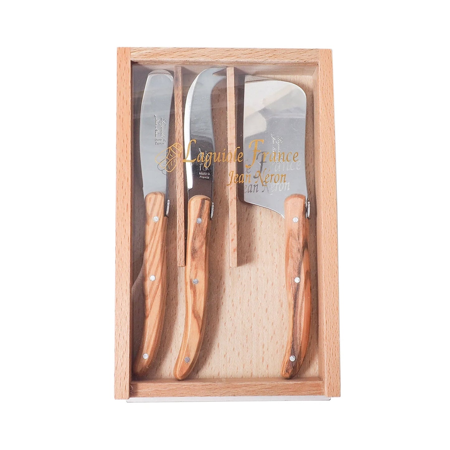 Laguiole Cheese Knife Set-Olivewood