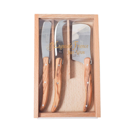 Laguiole Cheese Knife Set-Olivewood