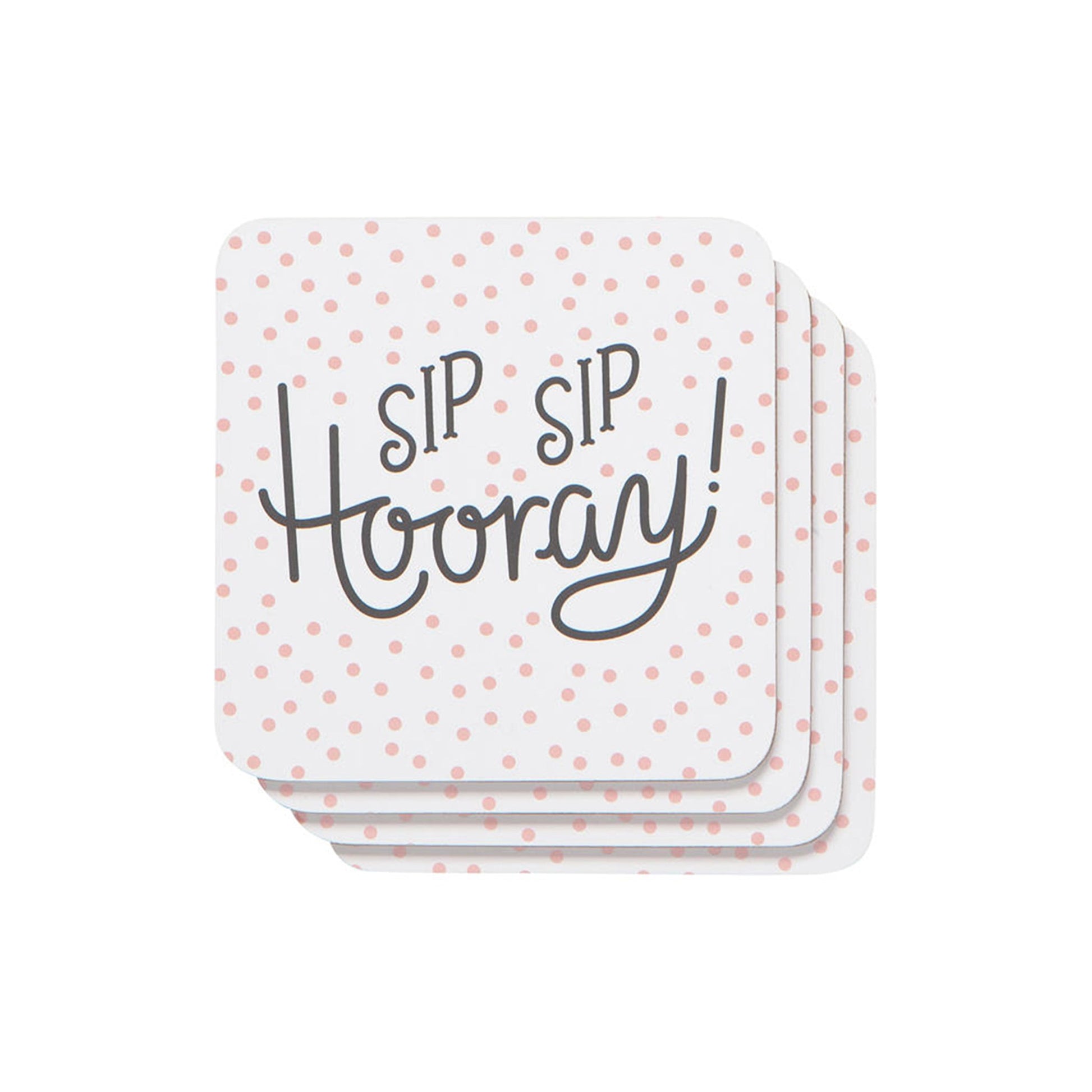 Sip, Sip, Hooray Cork-Backed Coasters