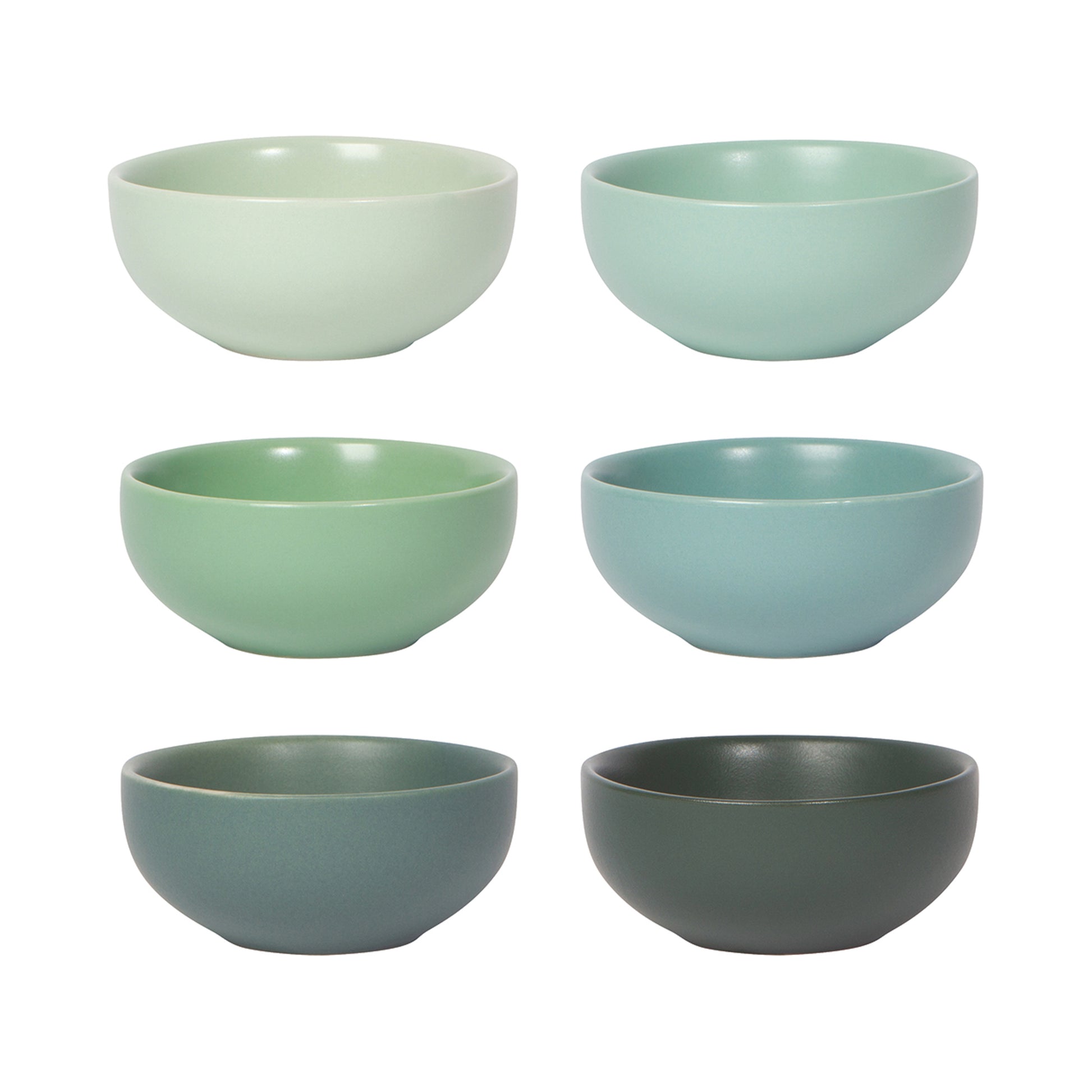 Green Pinch Bowls (Set of 6)