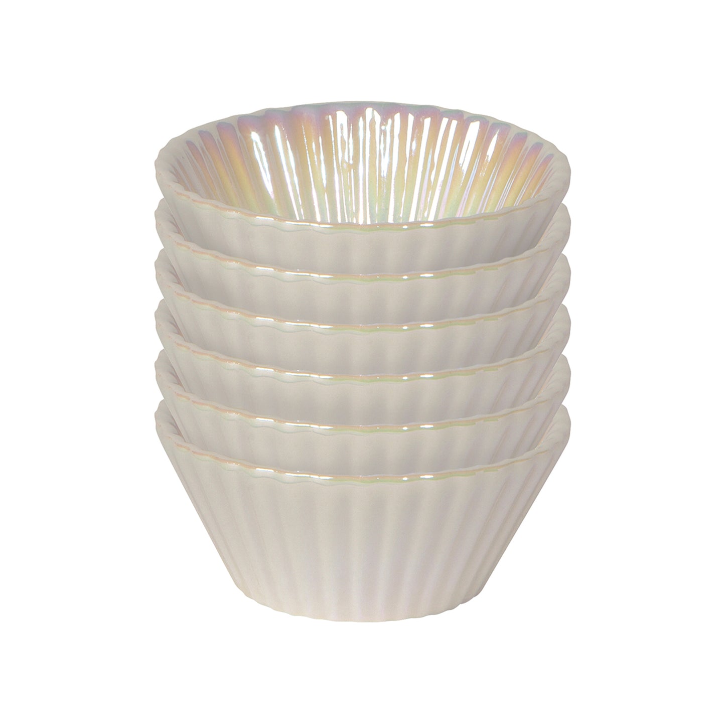 Stoneware Pearl White Baking Cups (Set of 6)