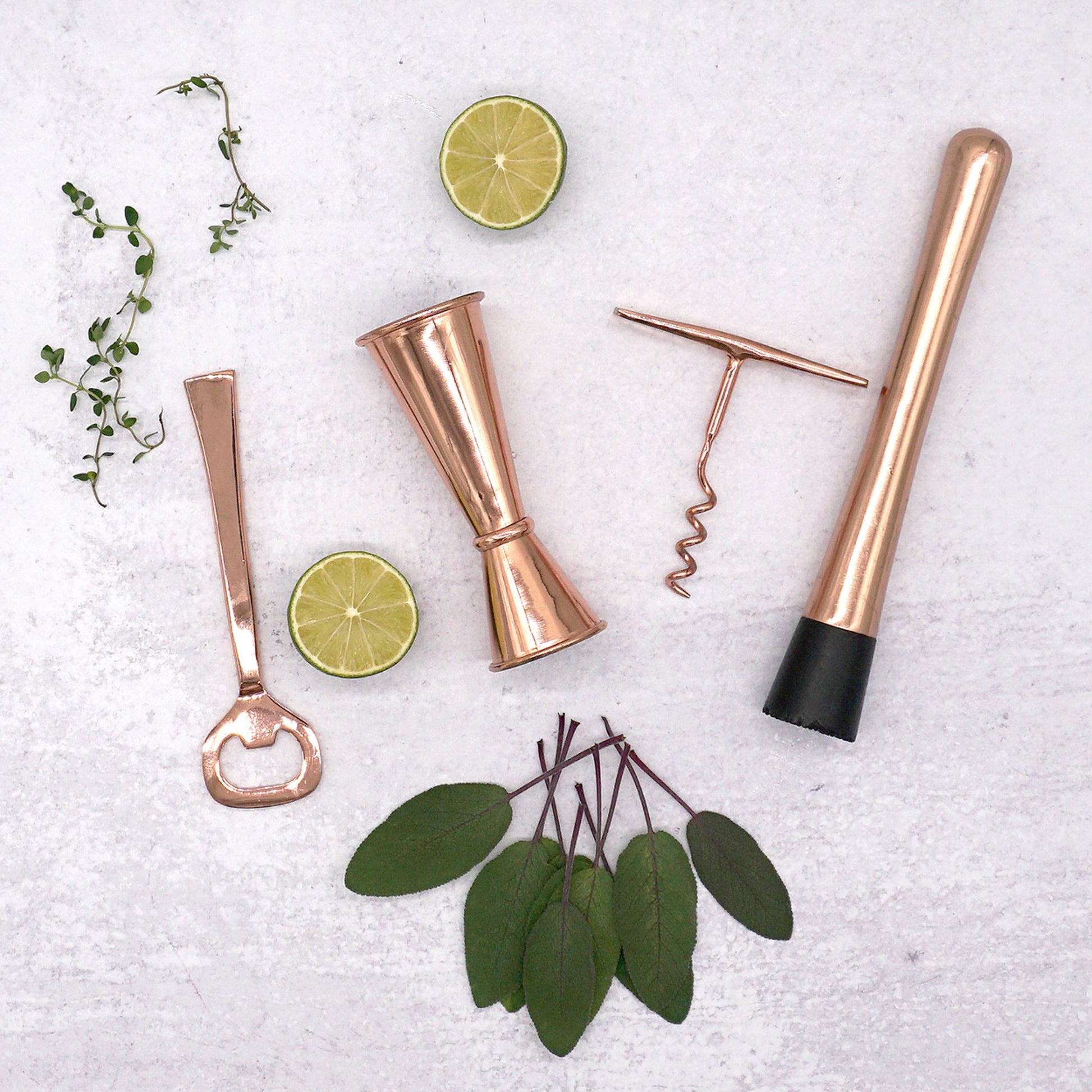 4 Piece Copper Cocktail Set