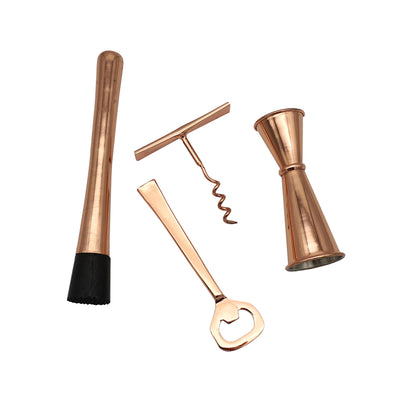 4 Piece Copper Cocktail Set