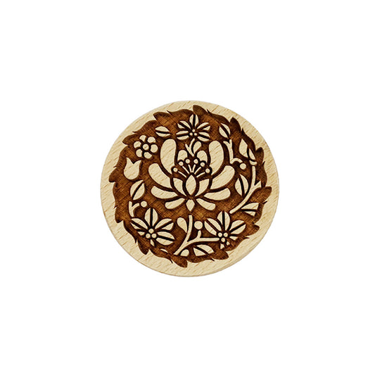 Wooden Flower Cookie Stamp