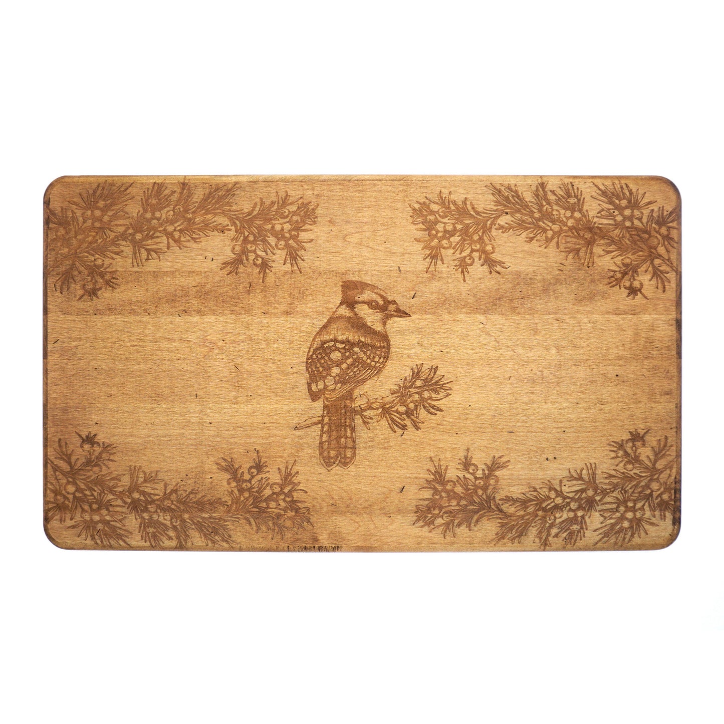 Laura Zindel Maple Artisan Serving Board - Blue Jay