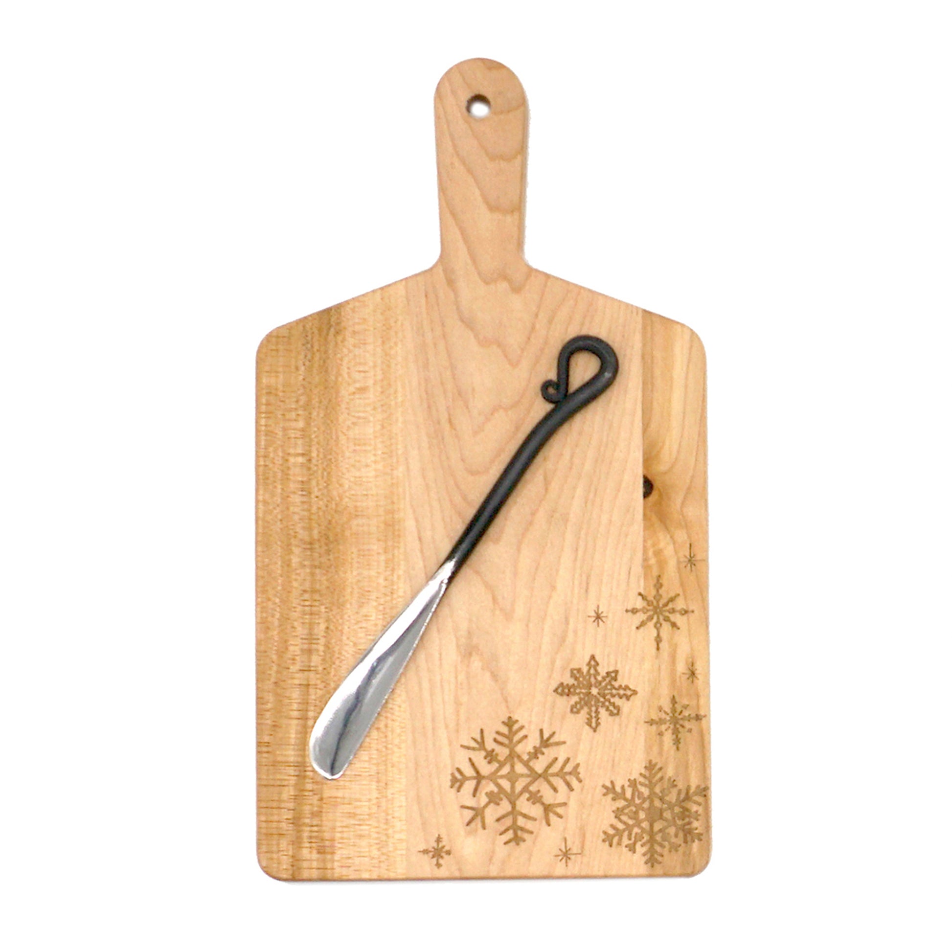 Holiday Maple Rectangle Handled Serving Board Gift Pack-11" x 6"