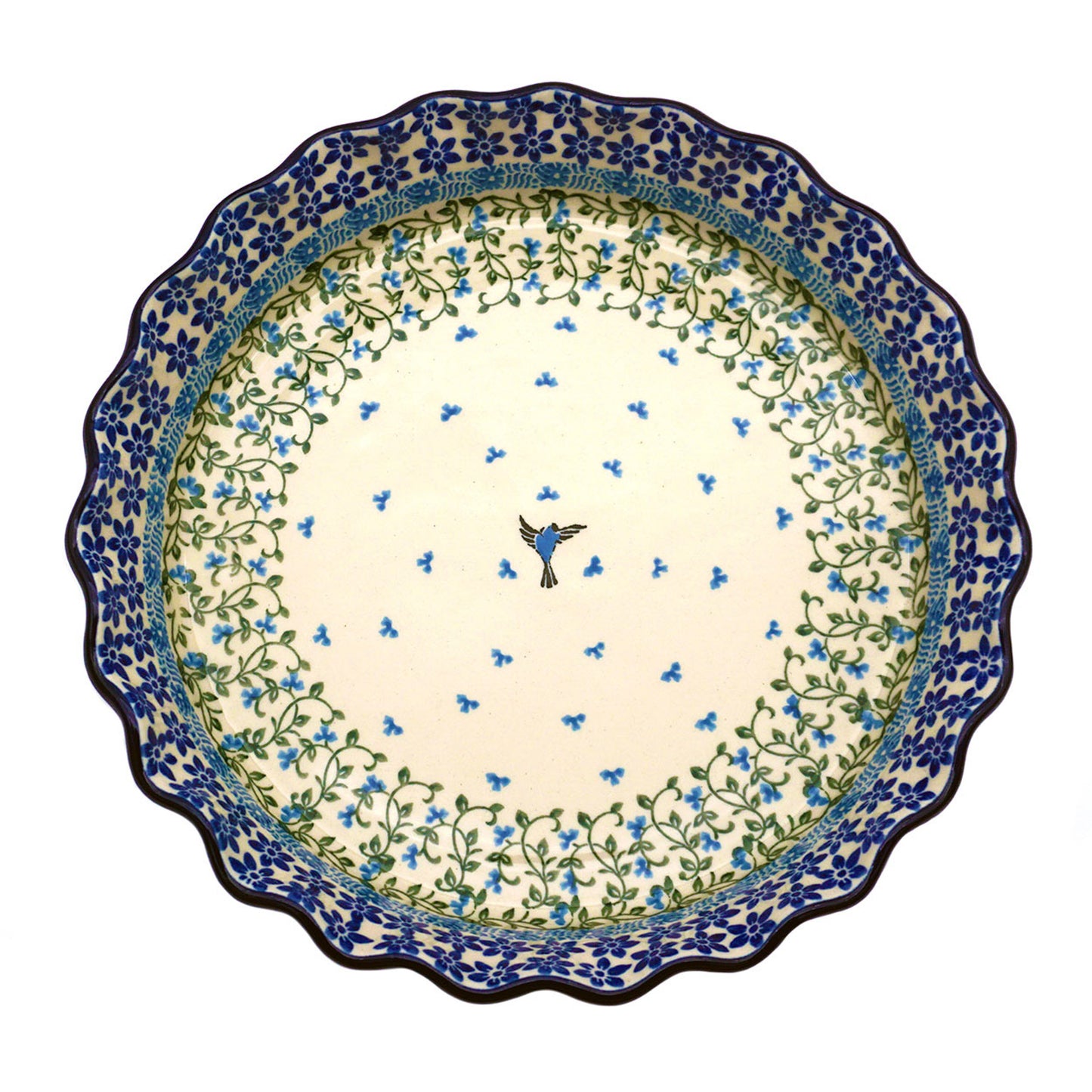 Polish Pottery Ruffled Pie Plate - More designs available