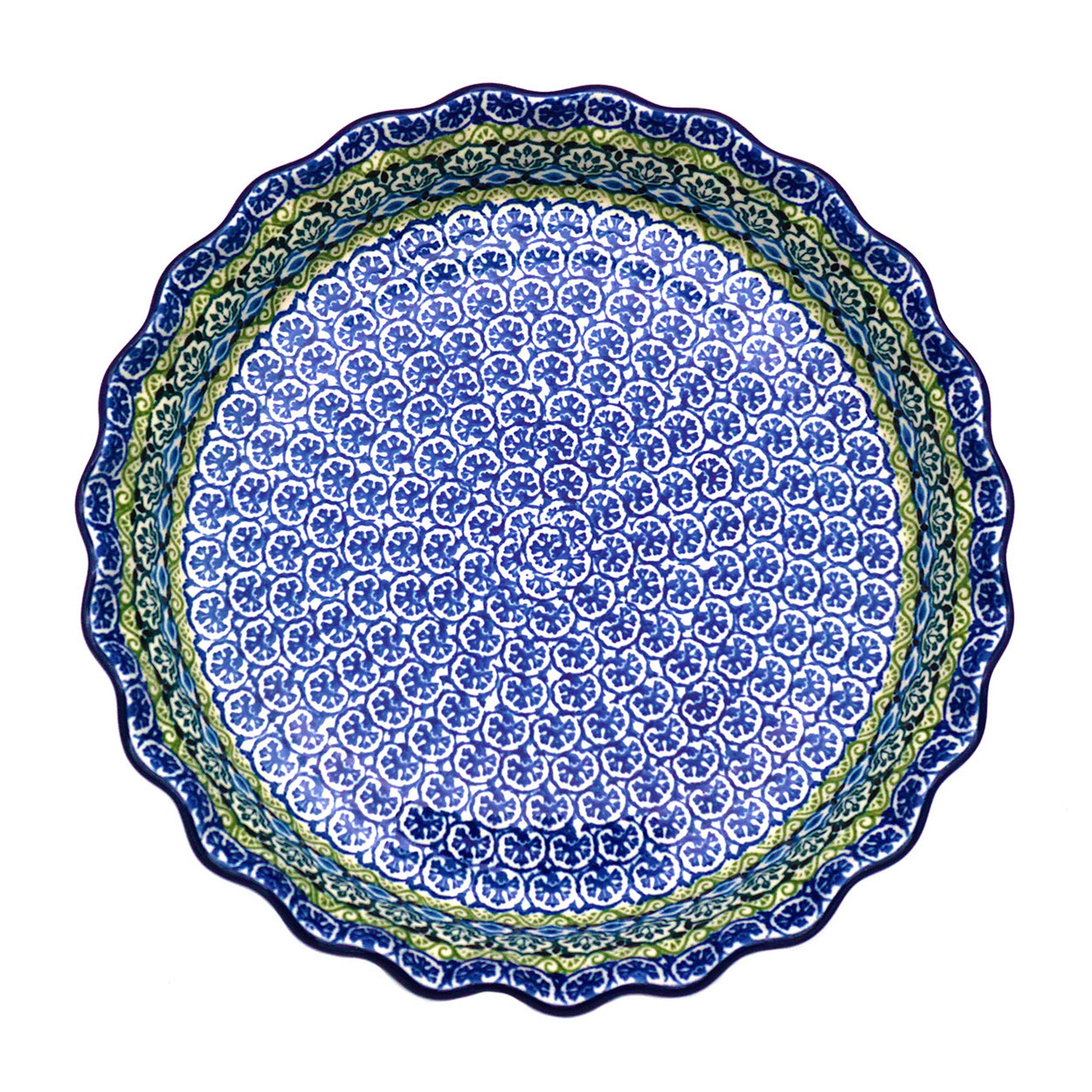 Polish Pottery Ruffled Pie Plate - More designs available