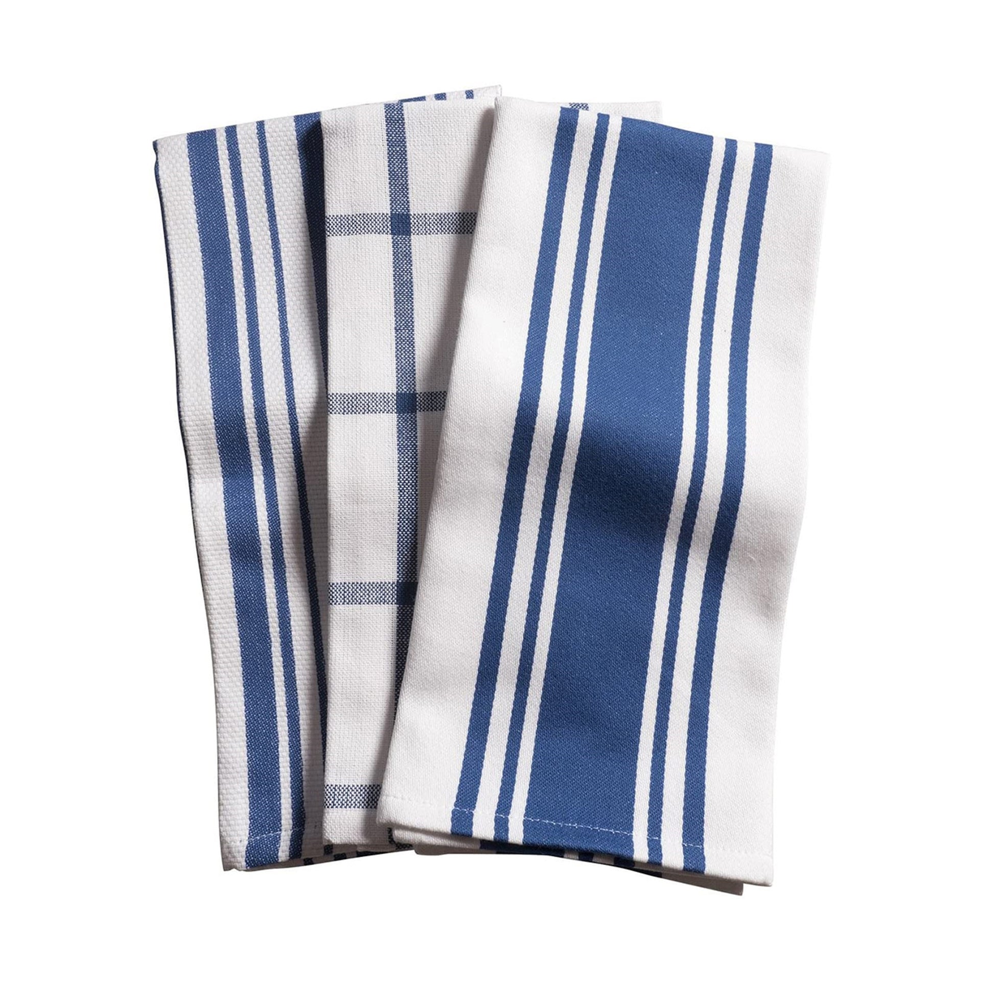 KAF Home Classic Farmhouse Stripe Kitchen Towels, Set of 12, 15″ x 25″, 100%  Pure Cotton Dish Towels
